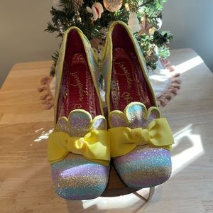 Irregular Choice Fleur De Lis Multicolor-Yellow High Heels Never Worn New In Box